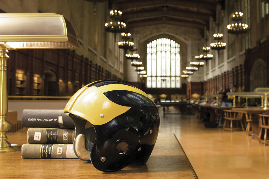 Wolverine Helmet in Law Library by Michigan Helmet Wolverine Helmet in Law Library by Michigan Helmet
