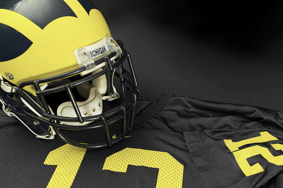 Wolverine Helmet With Jersey Photograph By Michigan Helmet