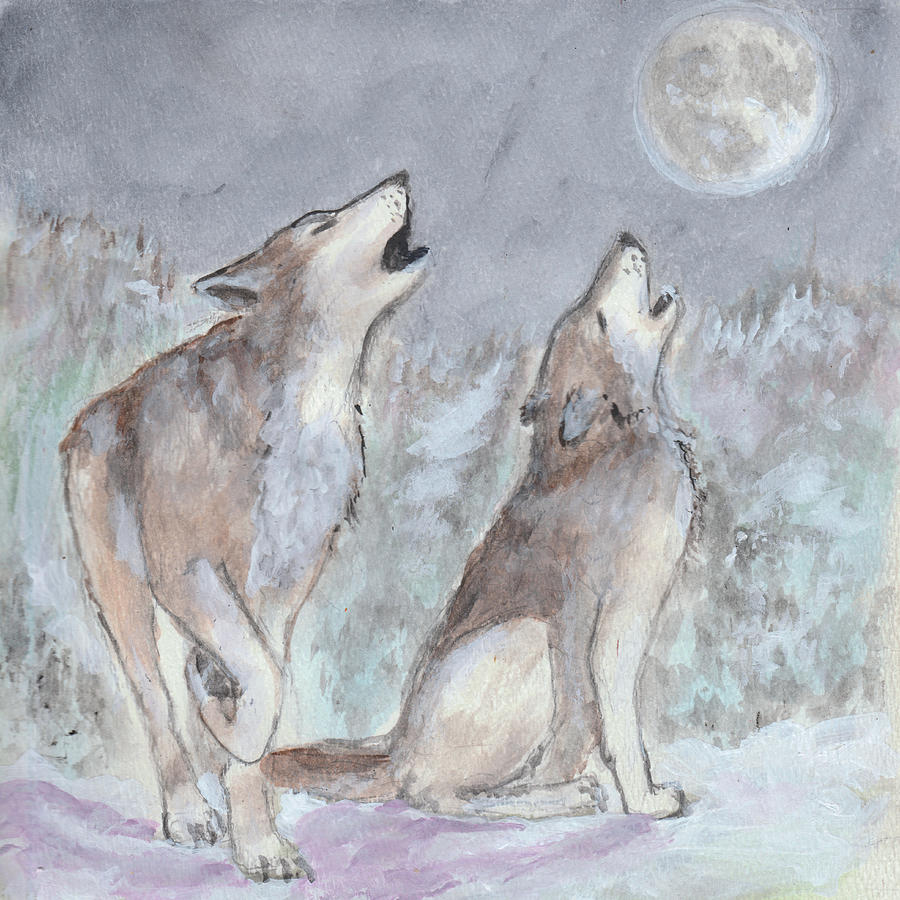 Wolves Painting - Wolves by Jennie Hallbrown