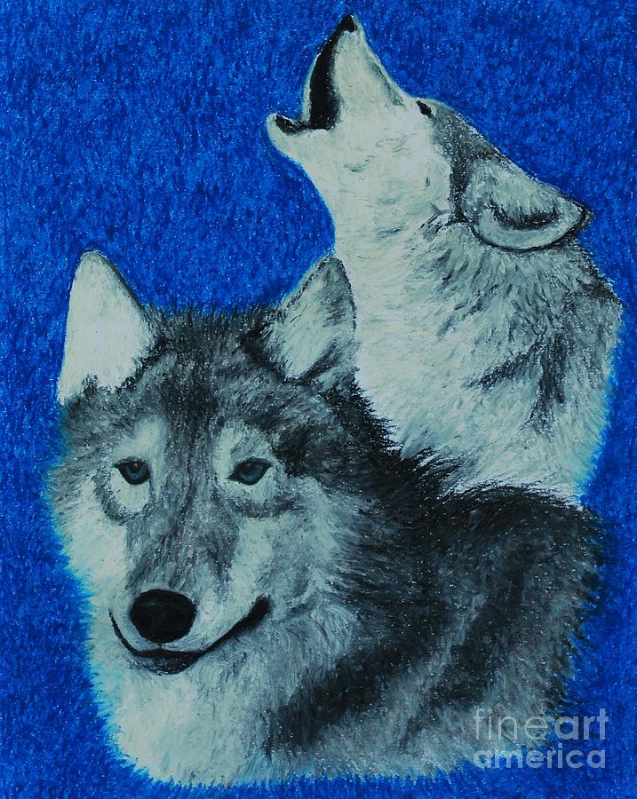 Wolves Drawing - Wolves by Jessica Rietz