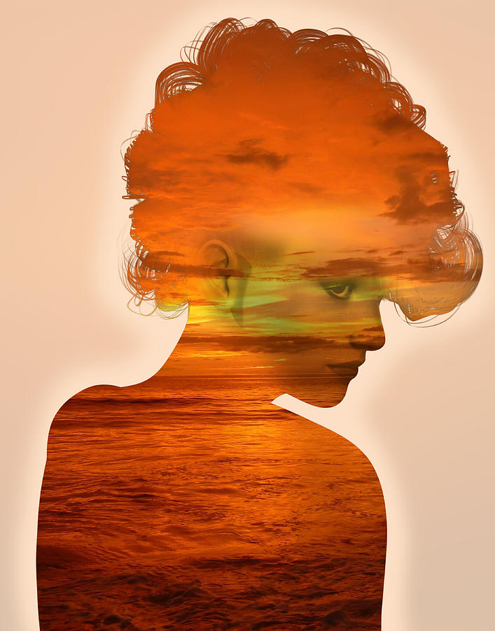 Woman and a Sunset Digital Art by Anthony Murphy