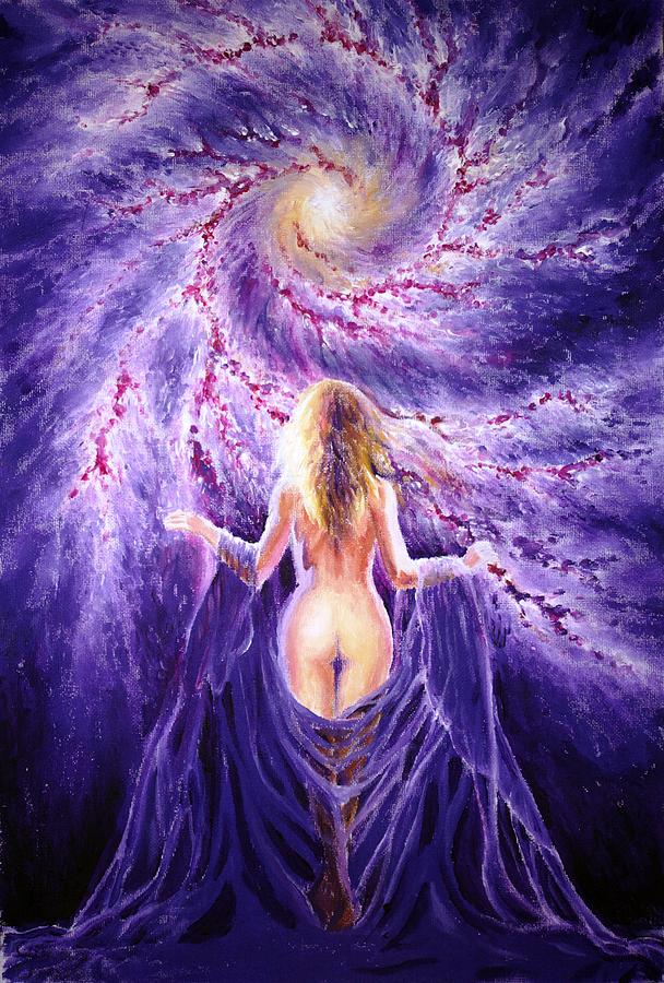 Woman And Galaxy Painting By Chirila Corina Fine Art America