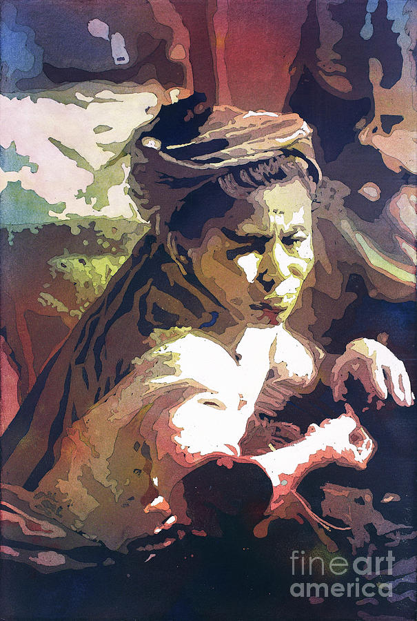 Woman at Market- Myanmar Painting by Ryan Fox