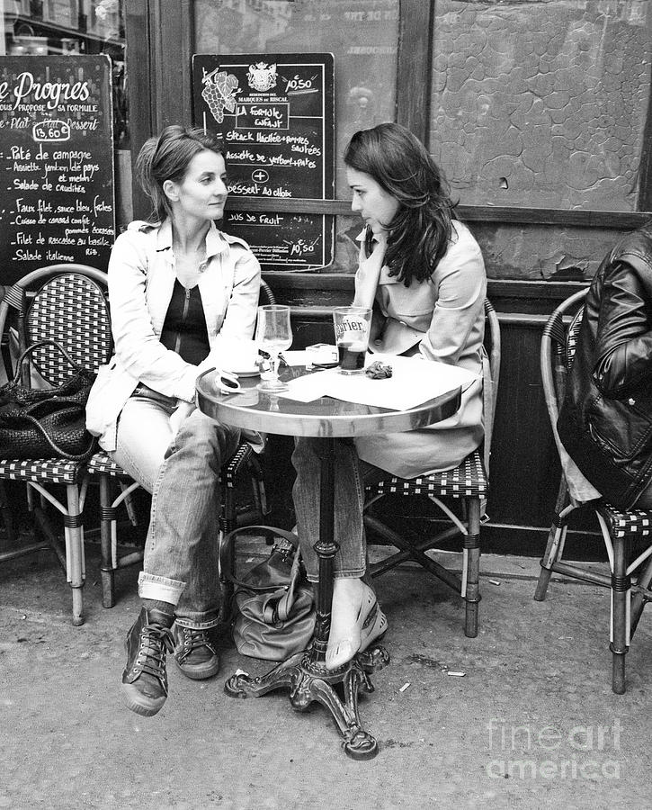 Paris Photograph - Woman at Parisian Cafe by Ron Greer