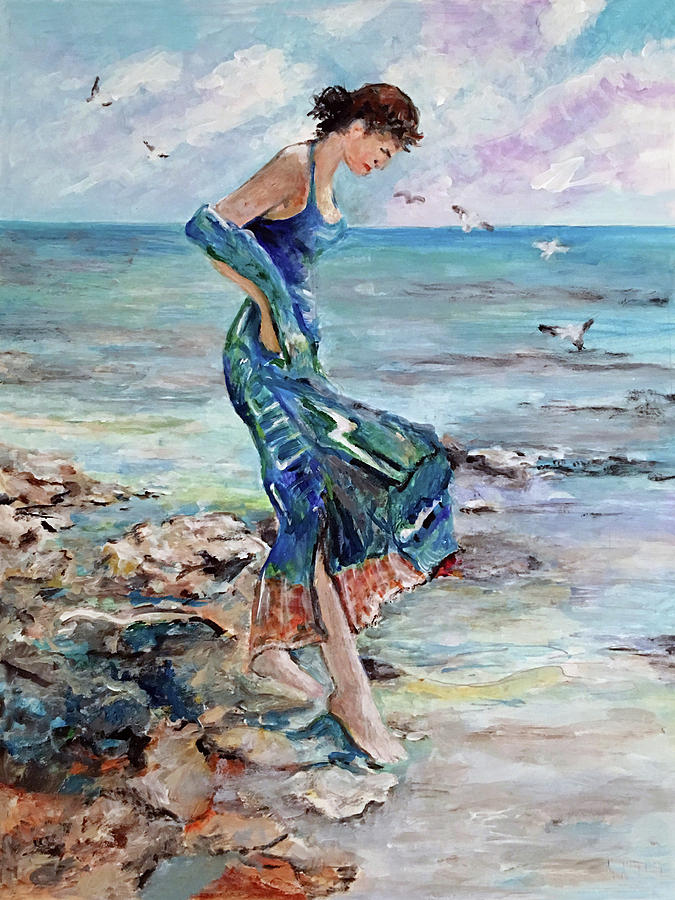 Woman At The Beach Painting By Larry L Headley Pixels   Woman At The Beach Larry L Headley 