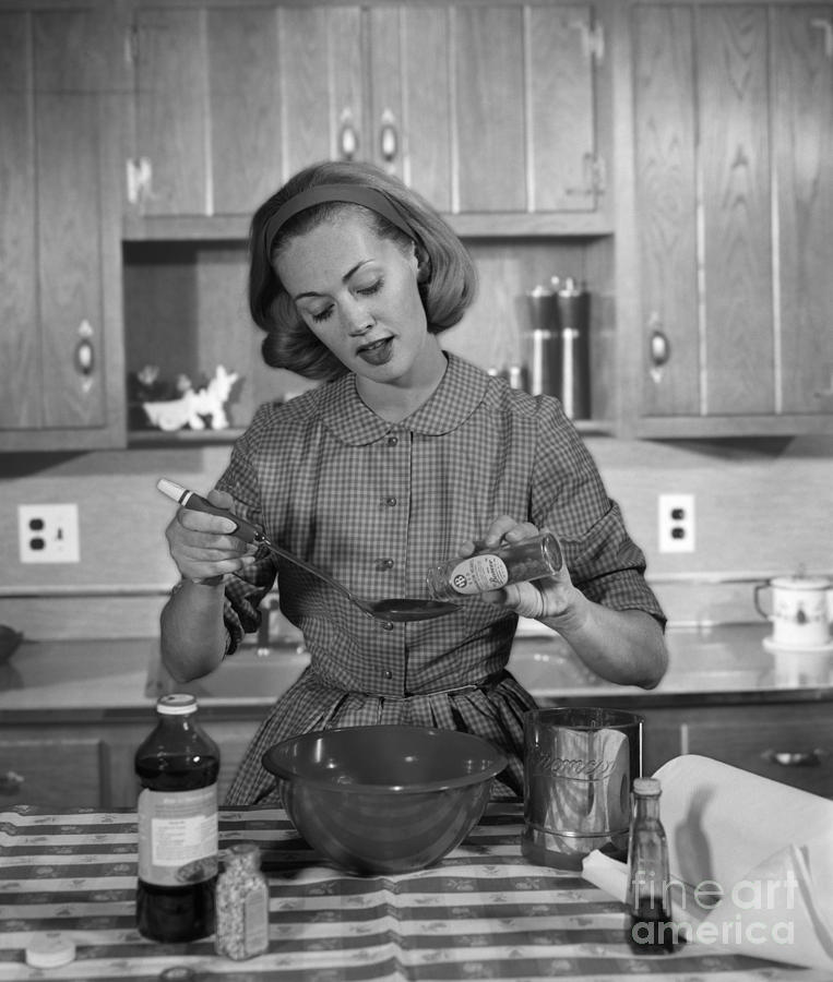 Woman Baking In Kitchen, C.1960s Photograph by H. Armstrong Roberts/ClassicStock