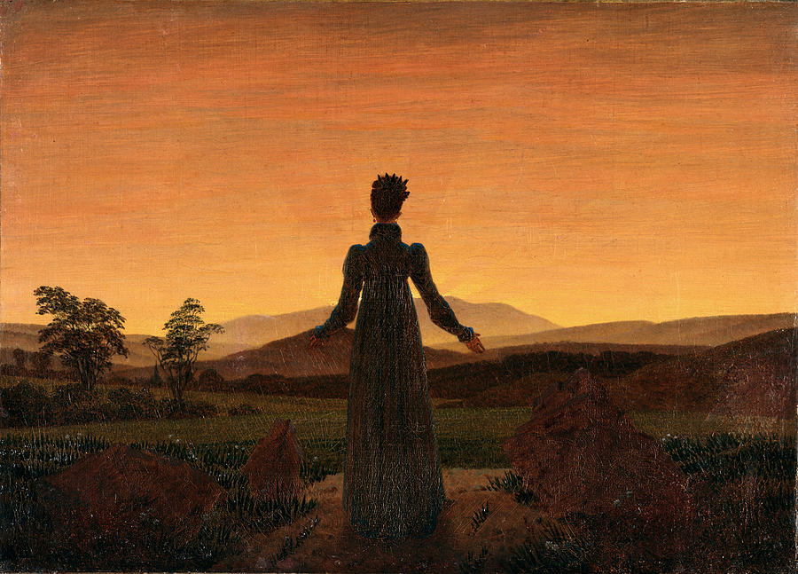 Woman before the Rising Sun Painting by Caspar David Friedrich