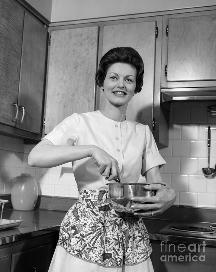 Woman Cooking, C.1960s Photograph by H. Armstrong Roberts/ClassicStock