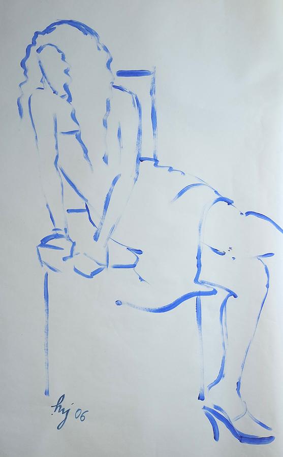 Woman Dress Chair Drawing by Mike Jory