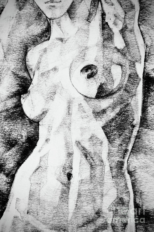 Woman Figure Art Drawing Straight Pose Drawing by Dimitar Hristov