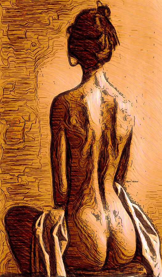 Woman Figure Sepia Sketch Digital Art by Rafael Salazar