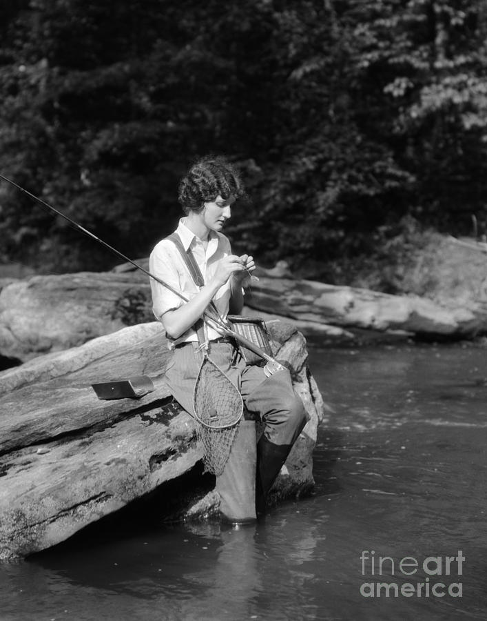 Woman Fly Fishing Photograph by H. Armstrong Roberts/ClassicStock