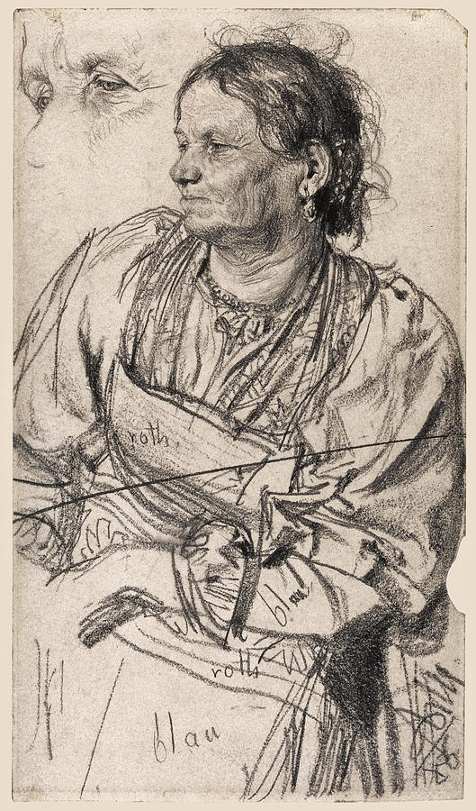 Woman from Tyrol Drawing by Adolph Menzel