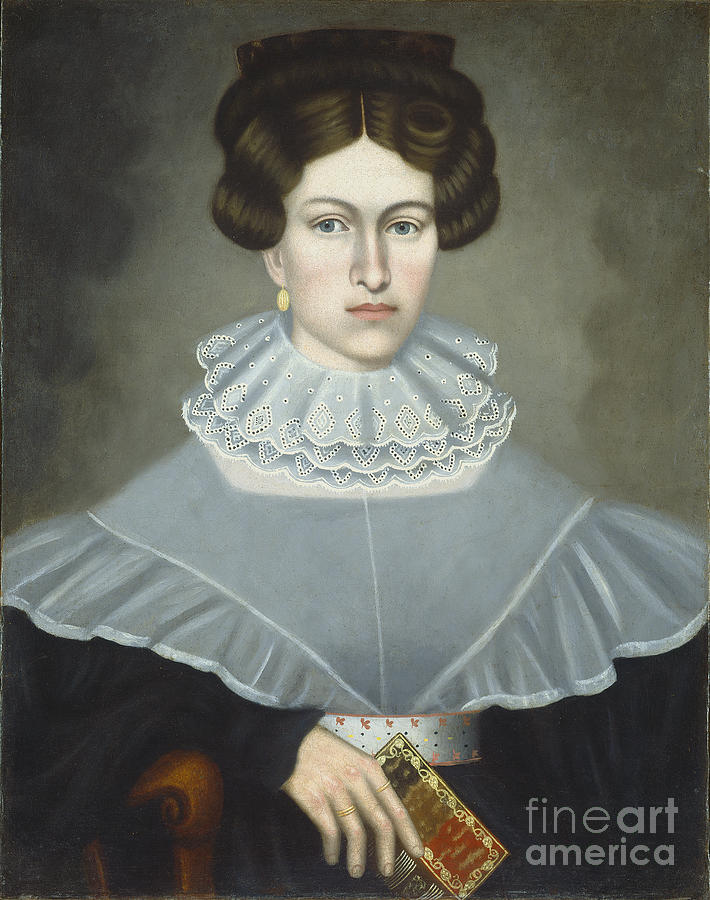 Woman Holding A Book Painting by Erastus Salisbury Field