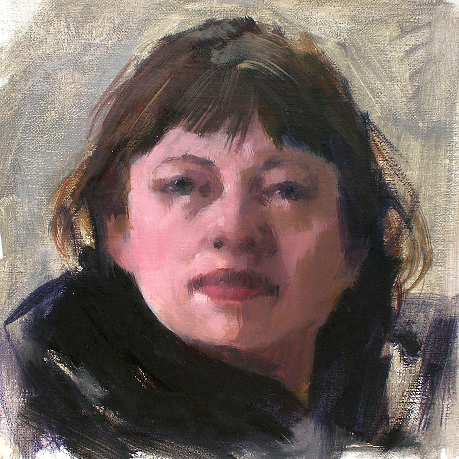 Woman in a Black Scarf Painting by Merle Keller