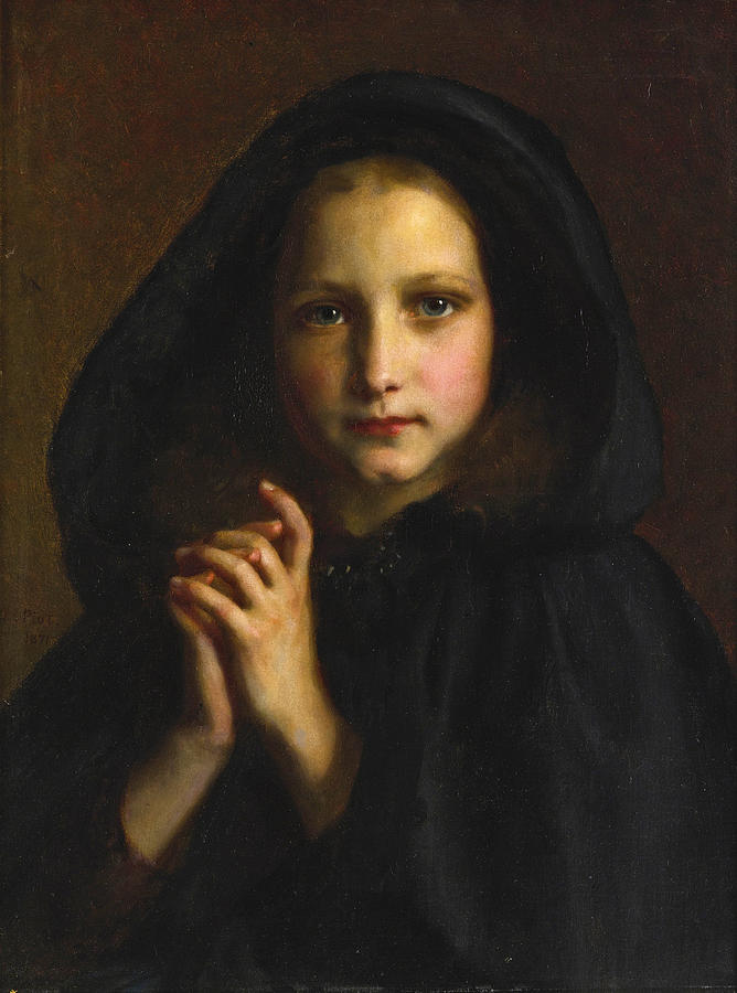 Woman in a Coat Painting by Etienne Adolphe Piot
