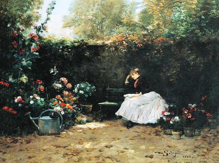 Woman in a Garden Photograph by Louis Marie De Schryver