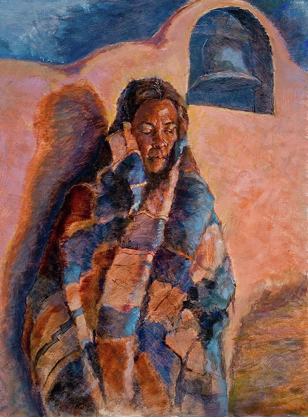 Portrait Pastel - Woman in a Serape by Ellen Dreibelbis