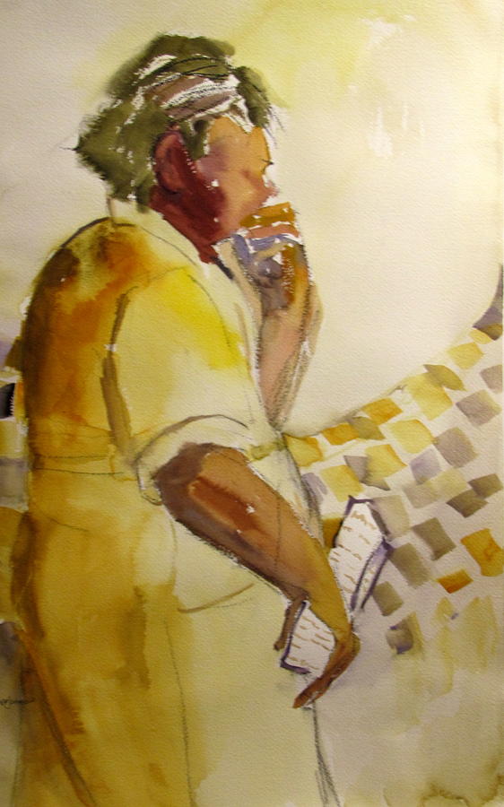 Woman in a Yellow Dress Painting by Carole Johnson