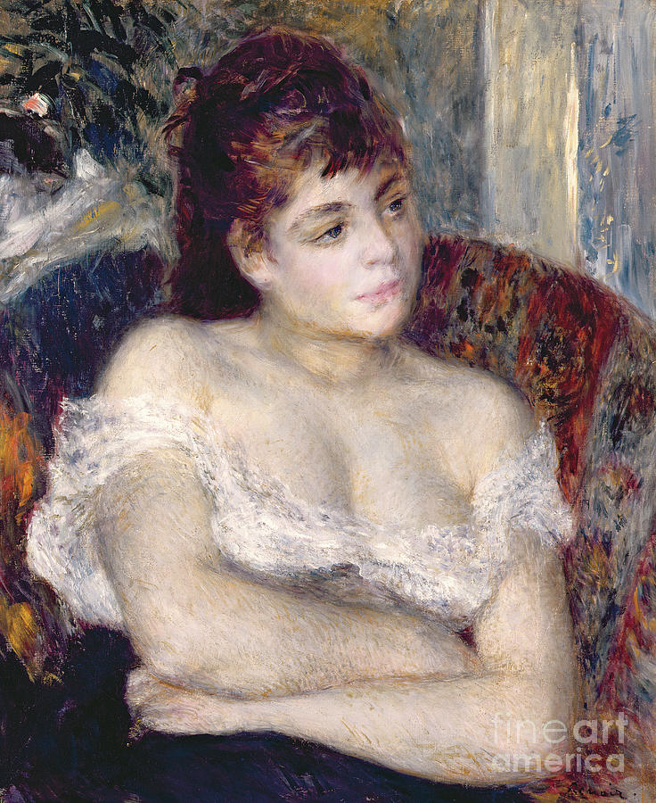 Woman in an Armchair, 1874 by Renoir Painting by Pierre Auguste Renoir