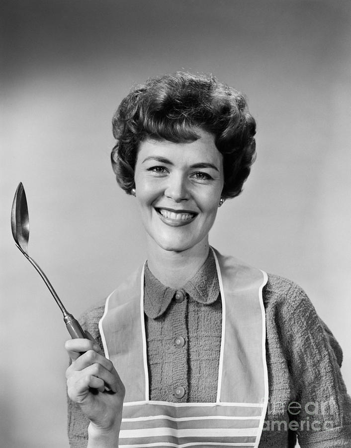 Woman In Apron Smiling C 1950s 60s Photograph By H Armstrong Roberts Classicstock Pixels