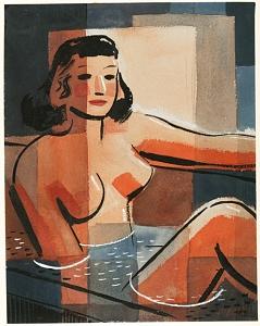 Woman In Bath Painting by Forrest Hibbits Woman In Bath Painting by Forrest Hibbits