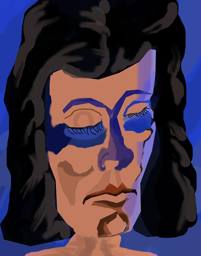 Woman in Blue Digital Art by Carlos Contreras