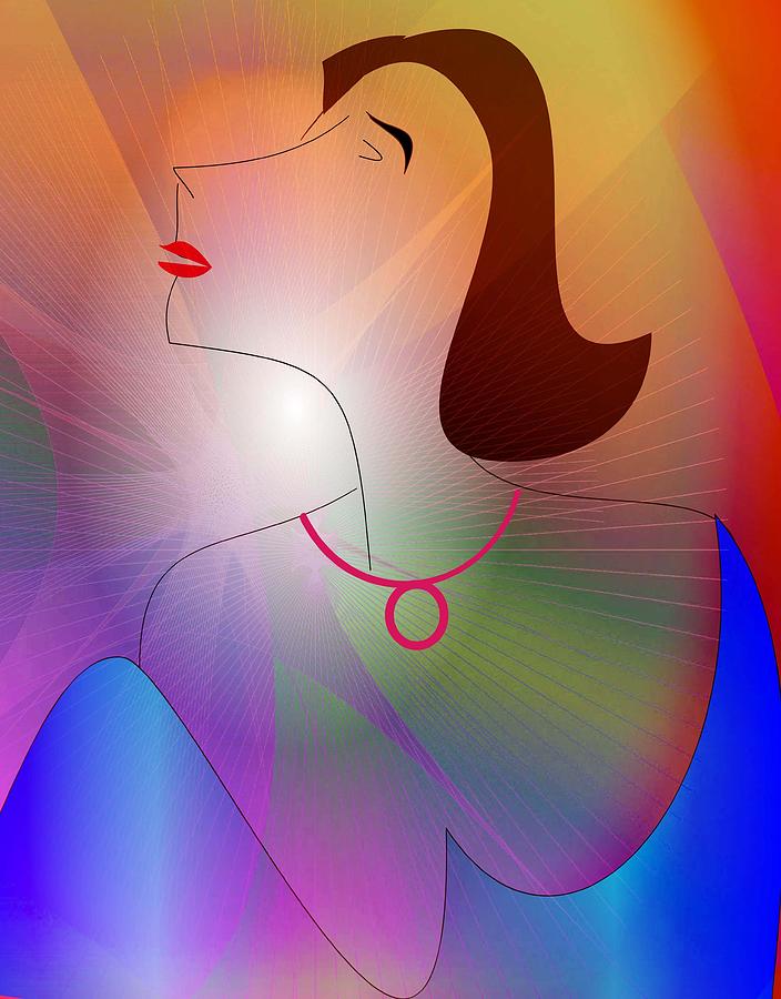 Woman in Blue Digital Art by Iris Gelbart