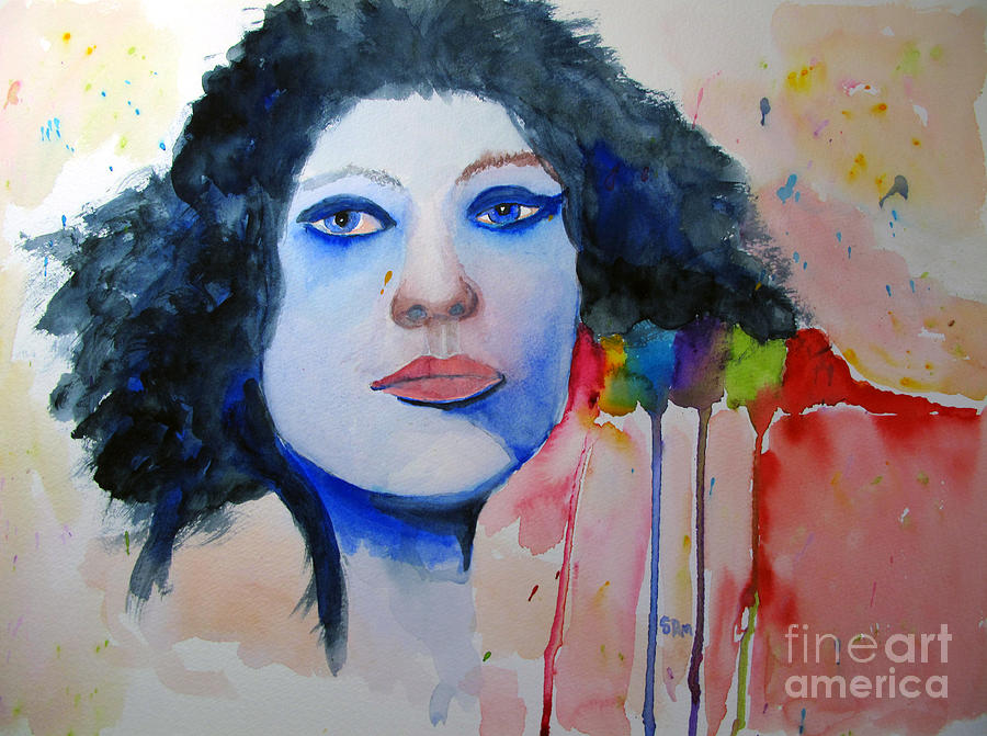 Woman in Blue Painting by Sandy McIntire