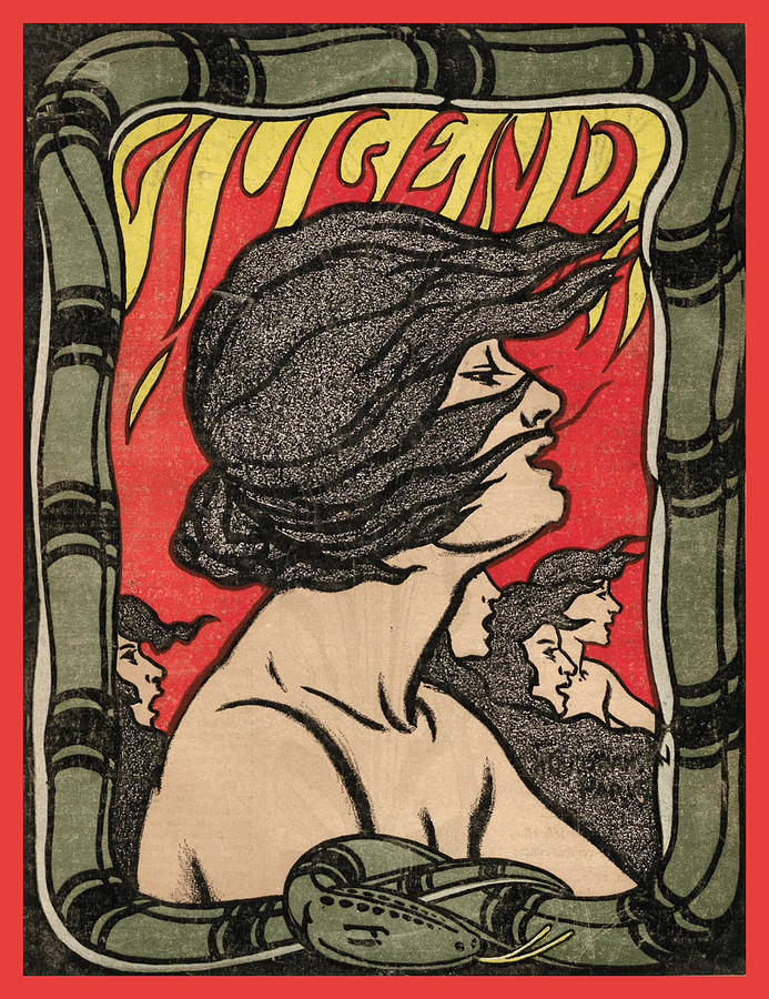 Woman In Flames Jugend Magazine Cover Painting by Jugend Magazine