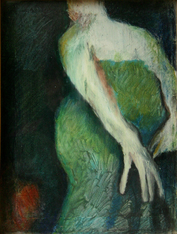 Abstract Painting - Woman in Green by Gideon Cohn