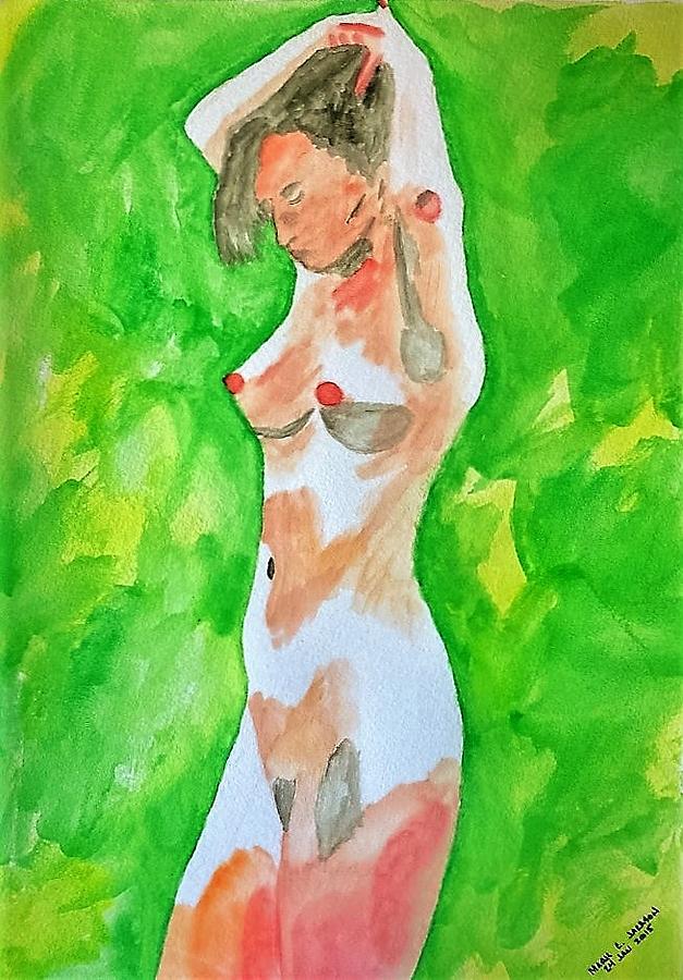 Woman in Green Painting by Mark C Jackson