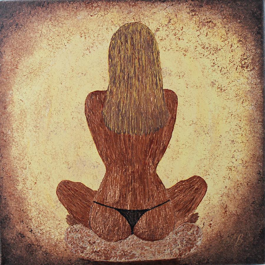 Woman in lotus Painting by Georgeta  Blanaru