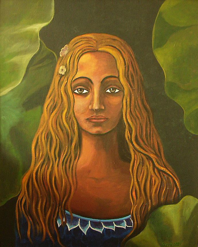 Woman In Nature Painting by Karuna Ahluwalia