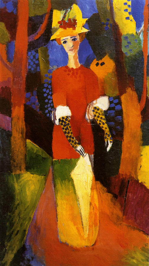 Woman In Park Painting by August Macke
