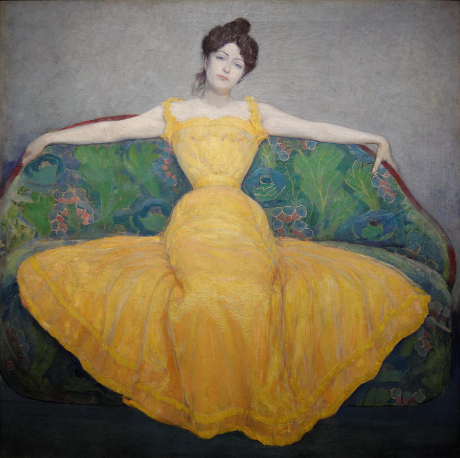 Woman In A Yellow Dress #2 Painting by Max Kurzweil