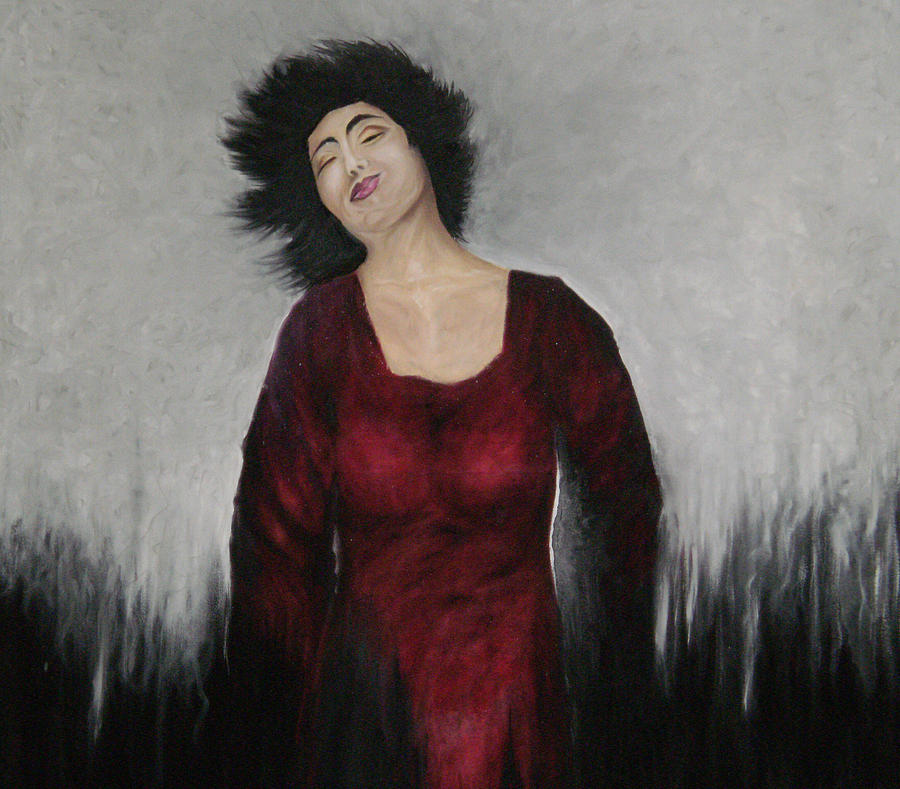 Woman In Red Painting by Despoina Aggelopoulou Fine Art America