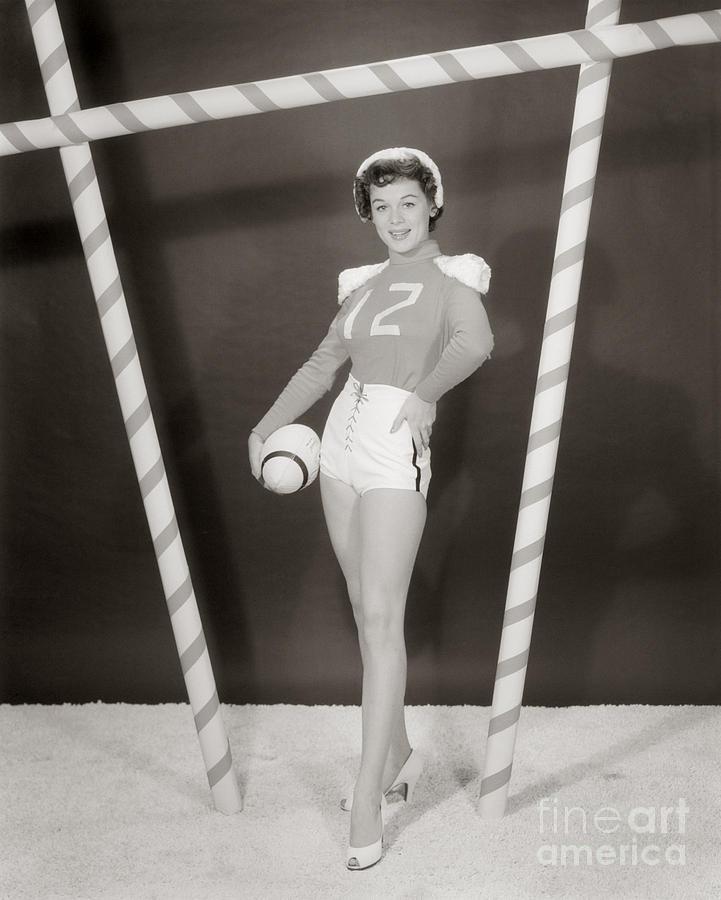 Woman In Sexy Football Costume Photograph by W. Graham/ClassicStock