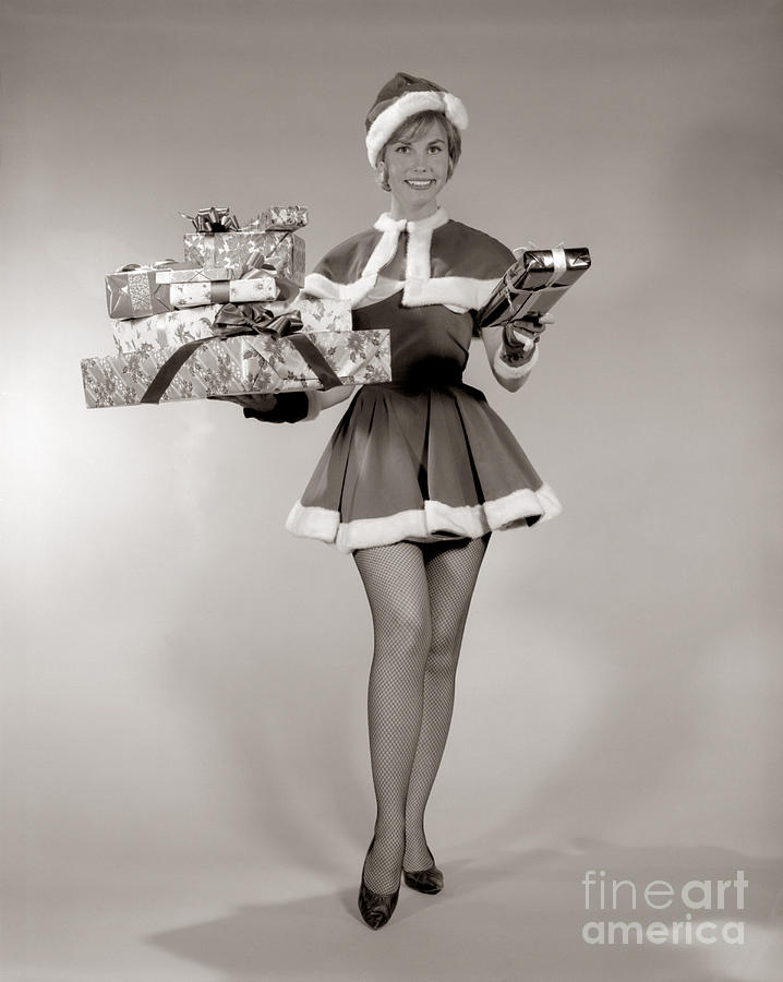 Woman In Sexy Santa Outfit, C.1960s Photograph by H. Armstrong Roberts/ClassicStock