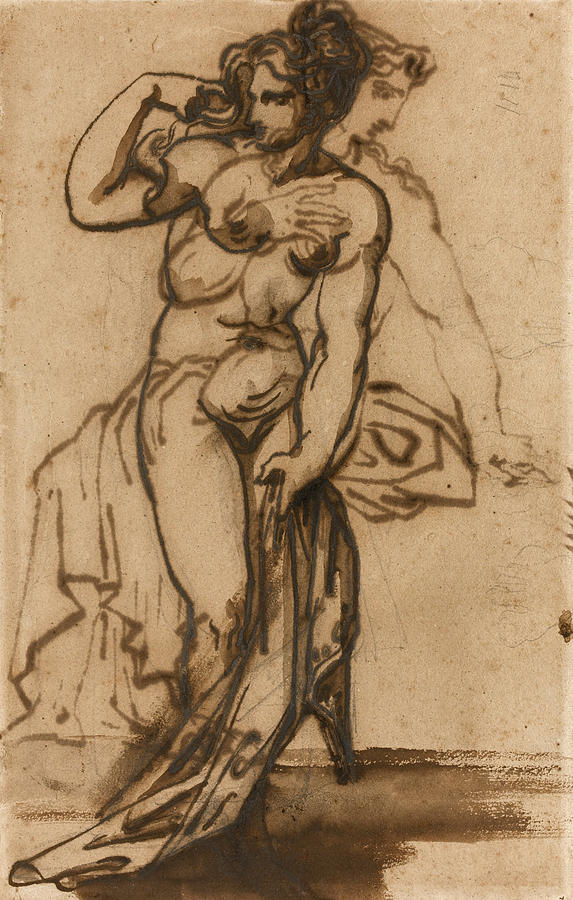 Woman in the Bath Drawing by Theodore Gericault