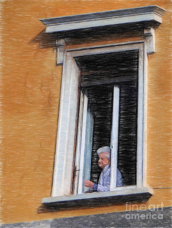 Architecture Photograph - Woman in the Window by Sue Melvin