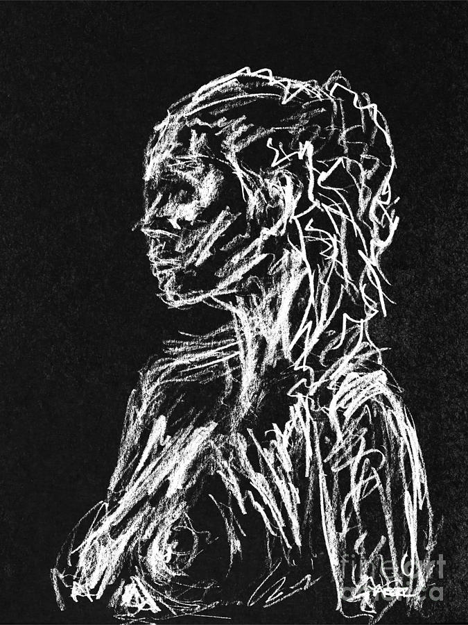 Woman in Waiting Drawing by Robert Yaeger
