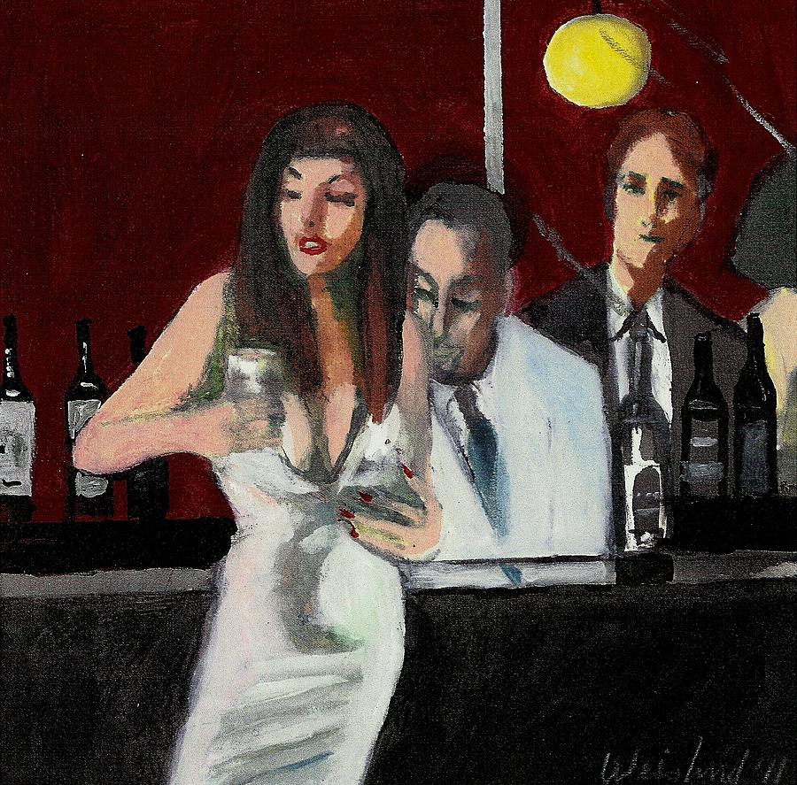 Woman In White Dress Happy Hour Painting
