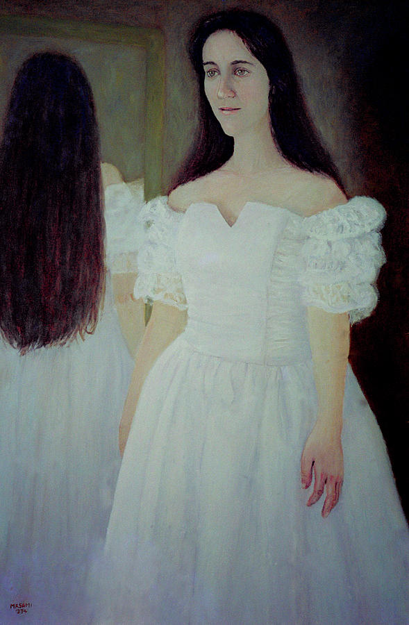 Woman In White Dress Painting by Masami Iida