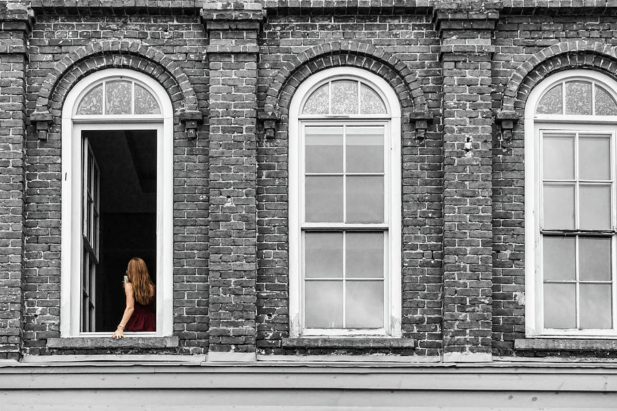 Woman in Window Photograph by Sharon Popek