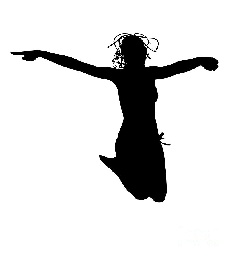 Woman jumping backlight Digital Art by Benny Marty - Fine Art America