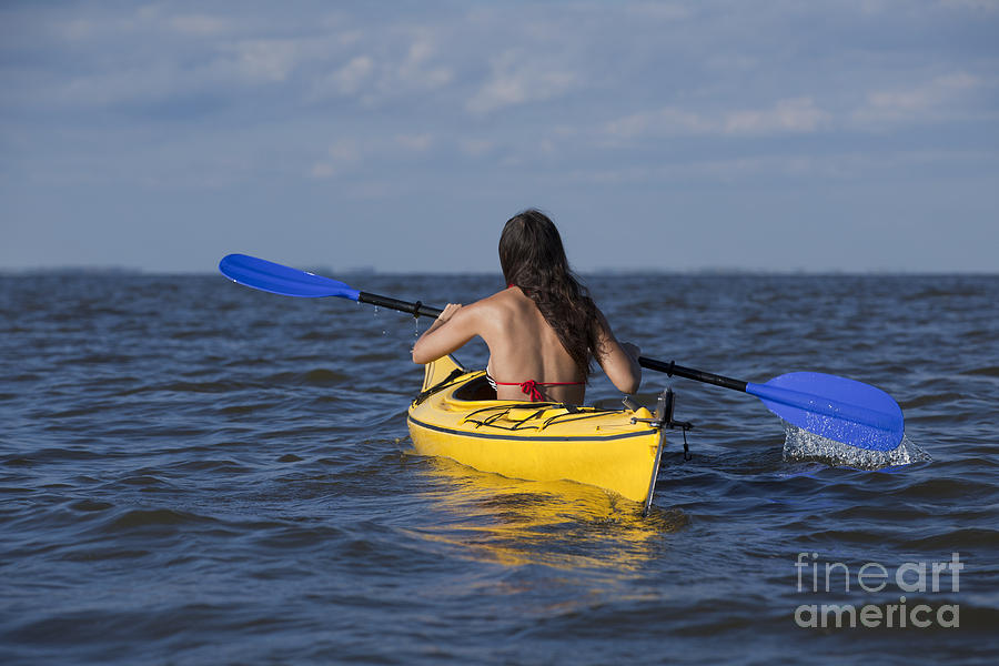 Woman Kayaking Photograph by Anthony Totah