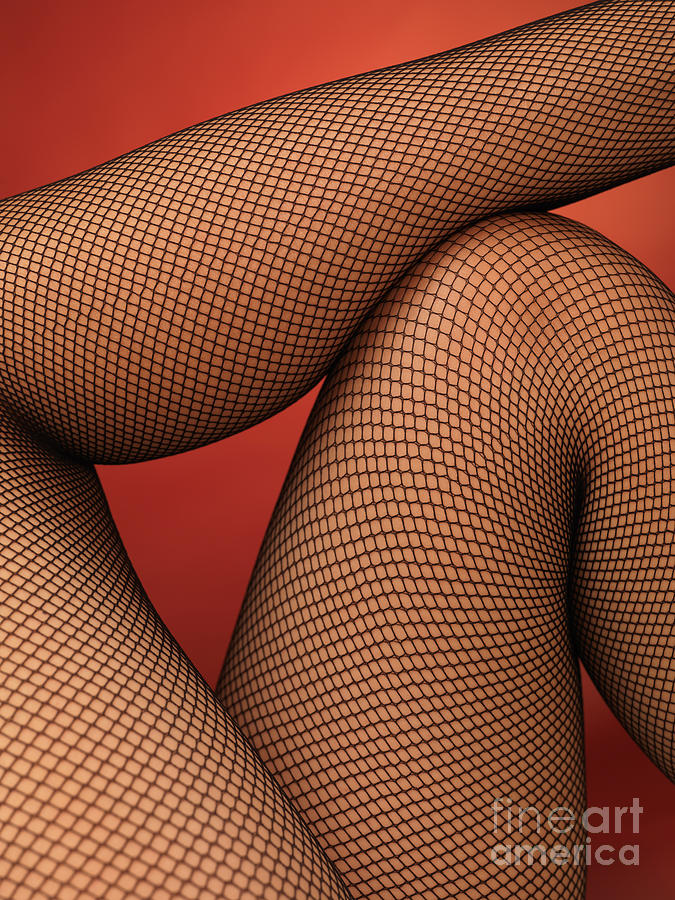 Woman Legs in Fishnet Stockings Photograph by Maxim Images Exquisite Prints