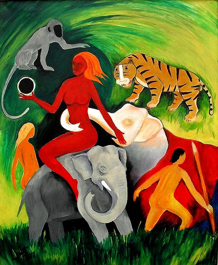 Wild Painting - Woman n Wild by Lalit Jain
