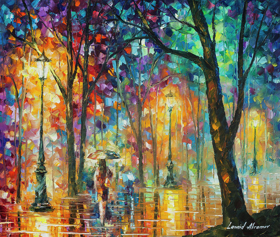 Woman Of The Night Painting by Leonid Afremov - Pixels Merch